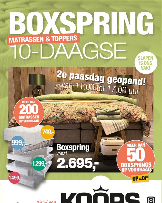 Boxspring, Matrassen &  Toppers 10-daagse