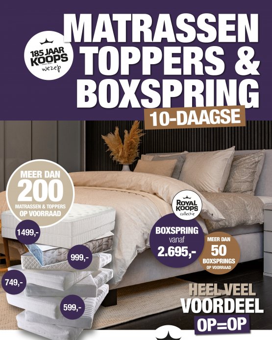 Matrassen, toppers & boxspring 10-daagse